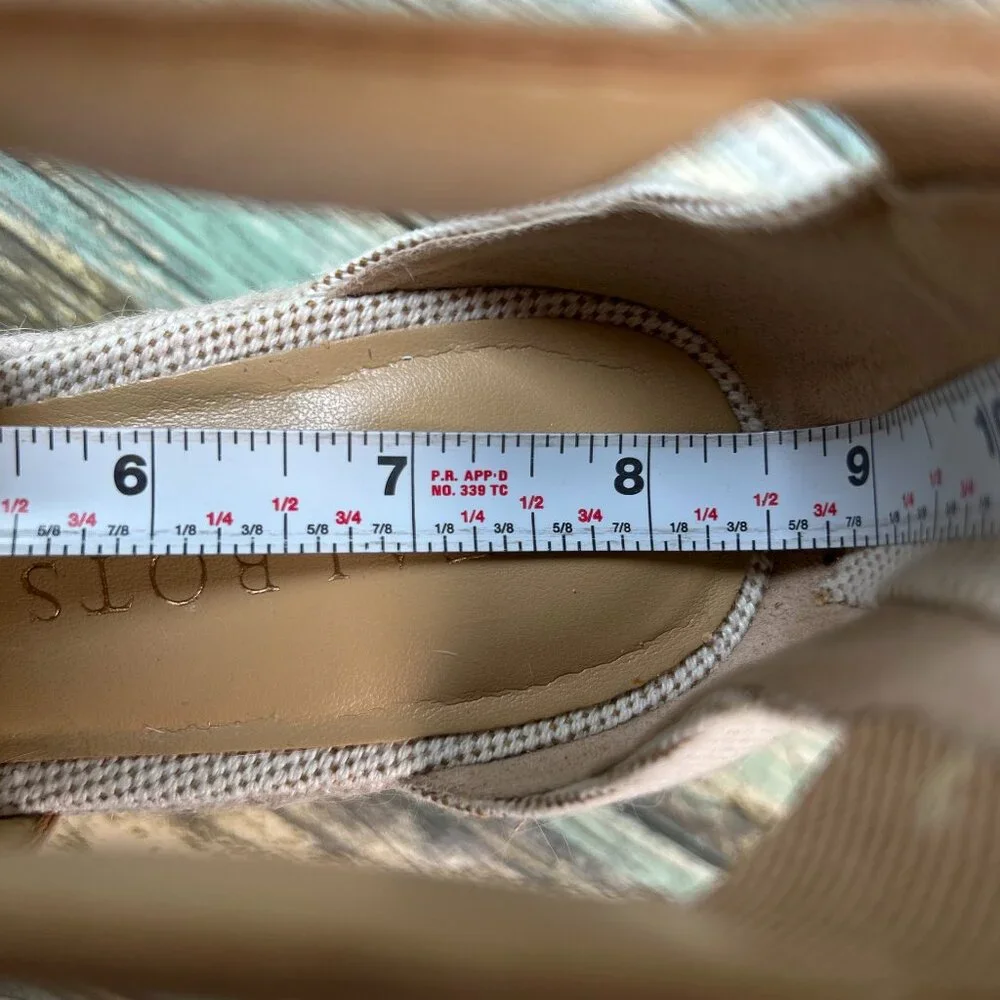Talbots Espadrilles Womens 5M Brown/Beige Wedge Zip Dress Casual Sandal Summer